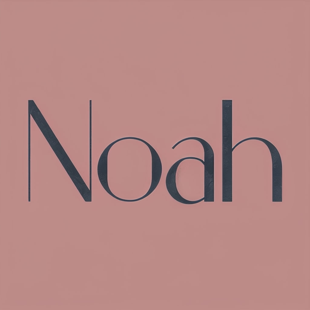 Minimalist Noah Typography on Dusty Rose Background Monogram