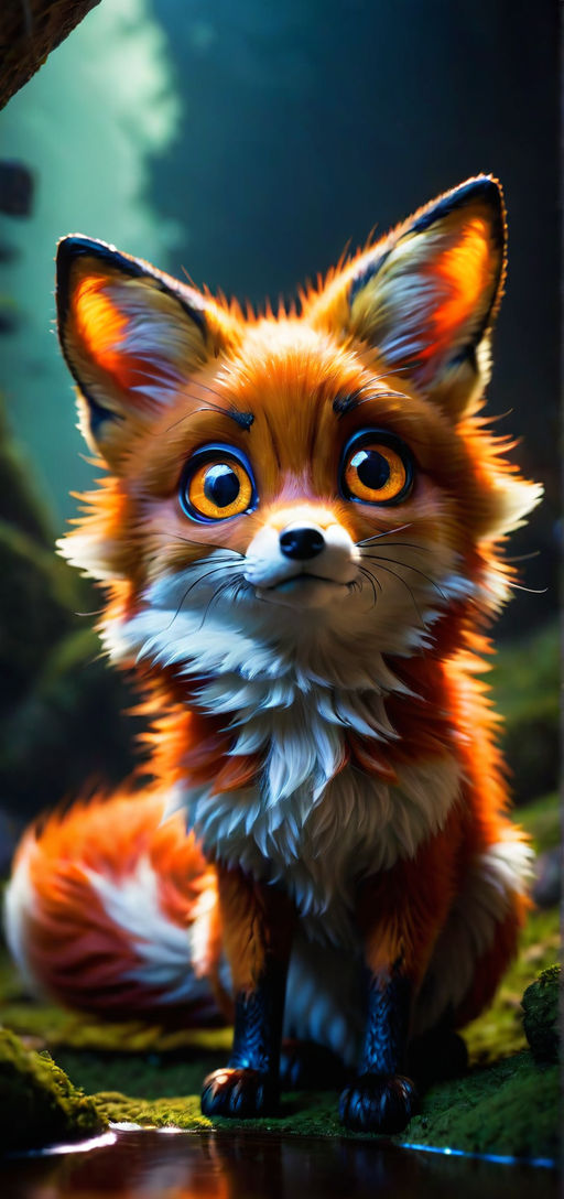 Micro cute big eyes floffy mini fox mutant by rym storm - Playground