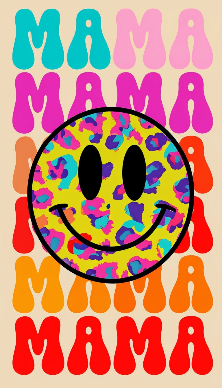 Vibrant Smiley Face Mama Pop Art Design Phone Case Cover