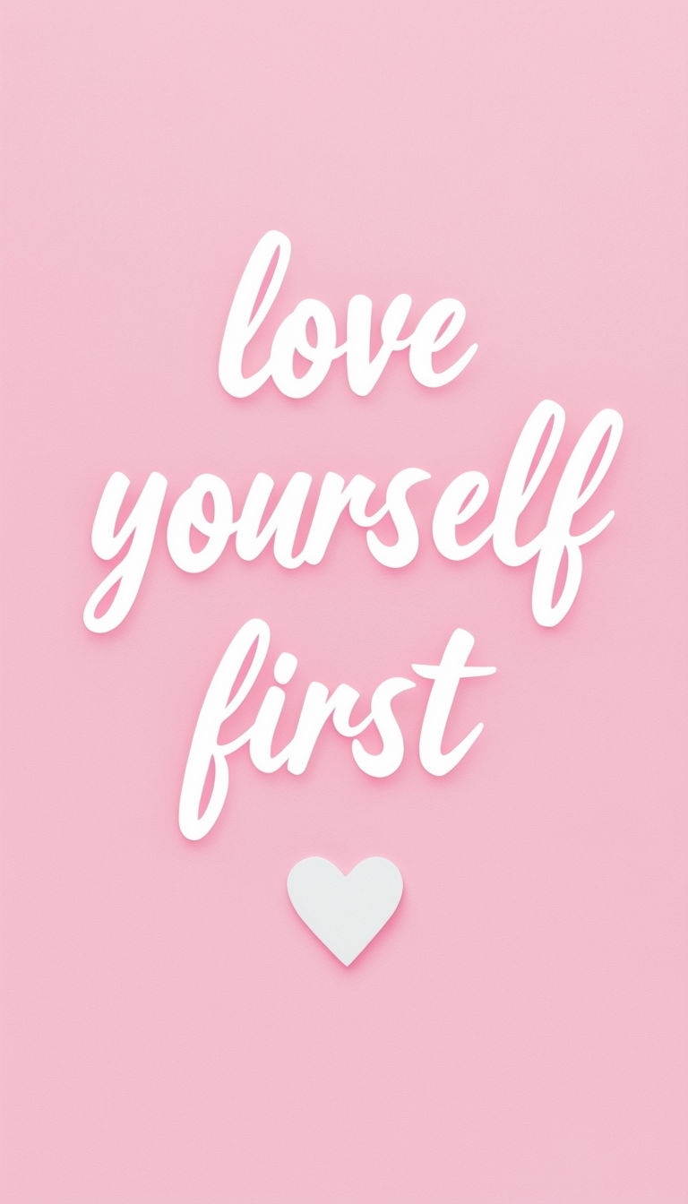 Love Yourself First Minimalist Motivational Wallpaper - Playground