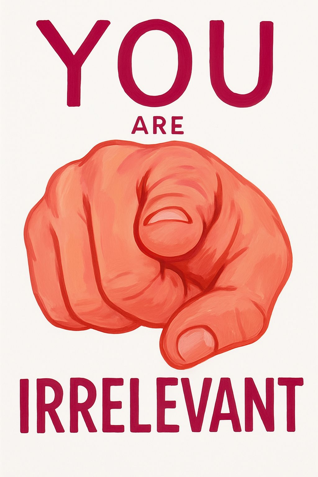 Confrontational Realistic Hand Pointing with Bold Text Poster