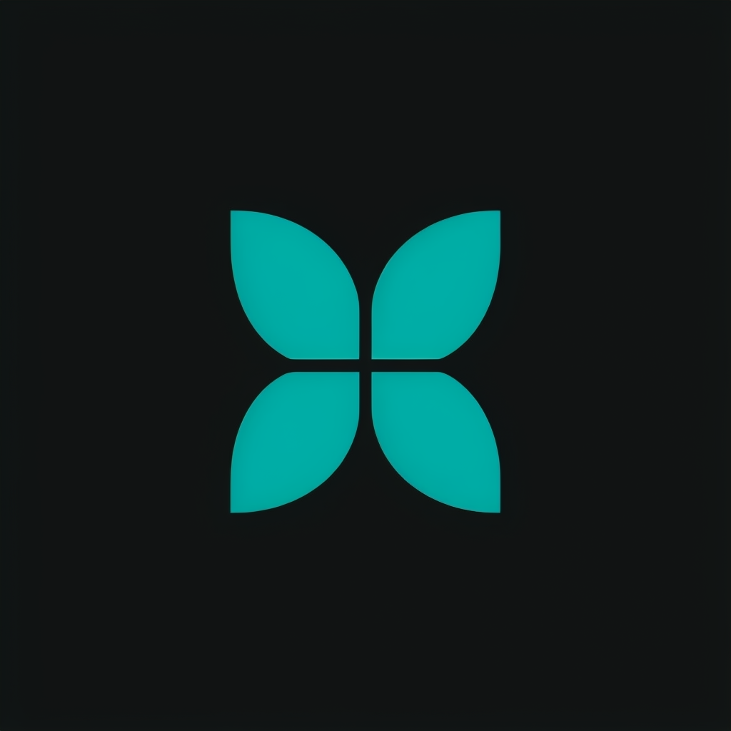 Teal Butterfly Minimalist Modern Flat Design Logo