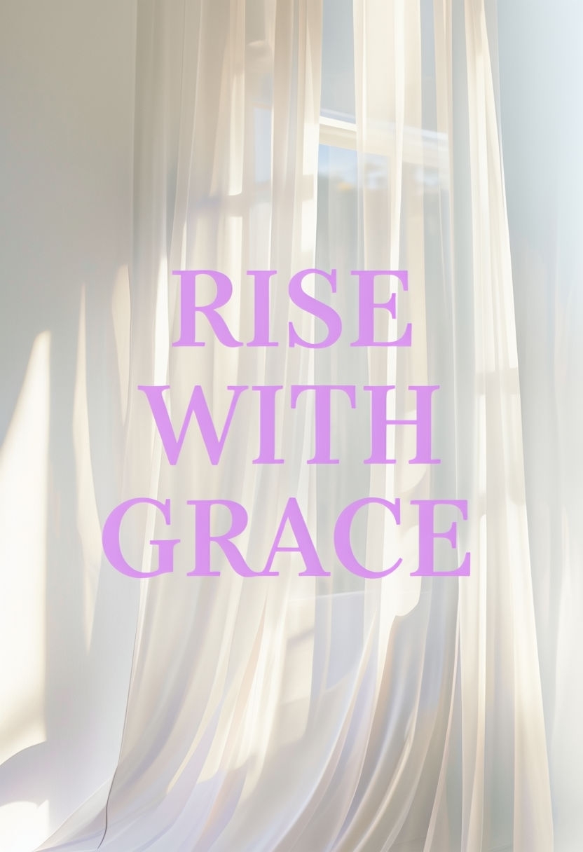 Serene RISE WITH GRACE Motivational Artwork for Tranquil Vibes Social Media Post