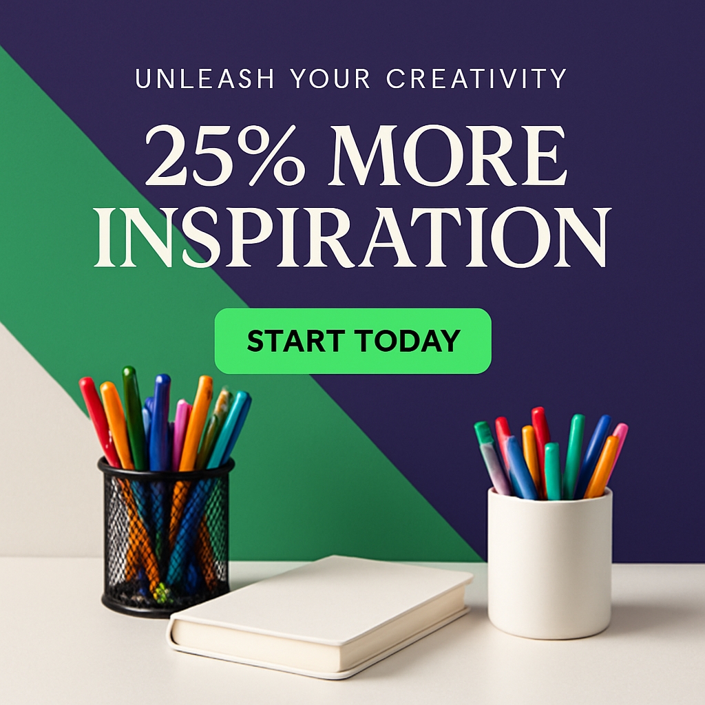 Unleash Your Creativity Modern Motivational Graphic Ad