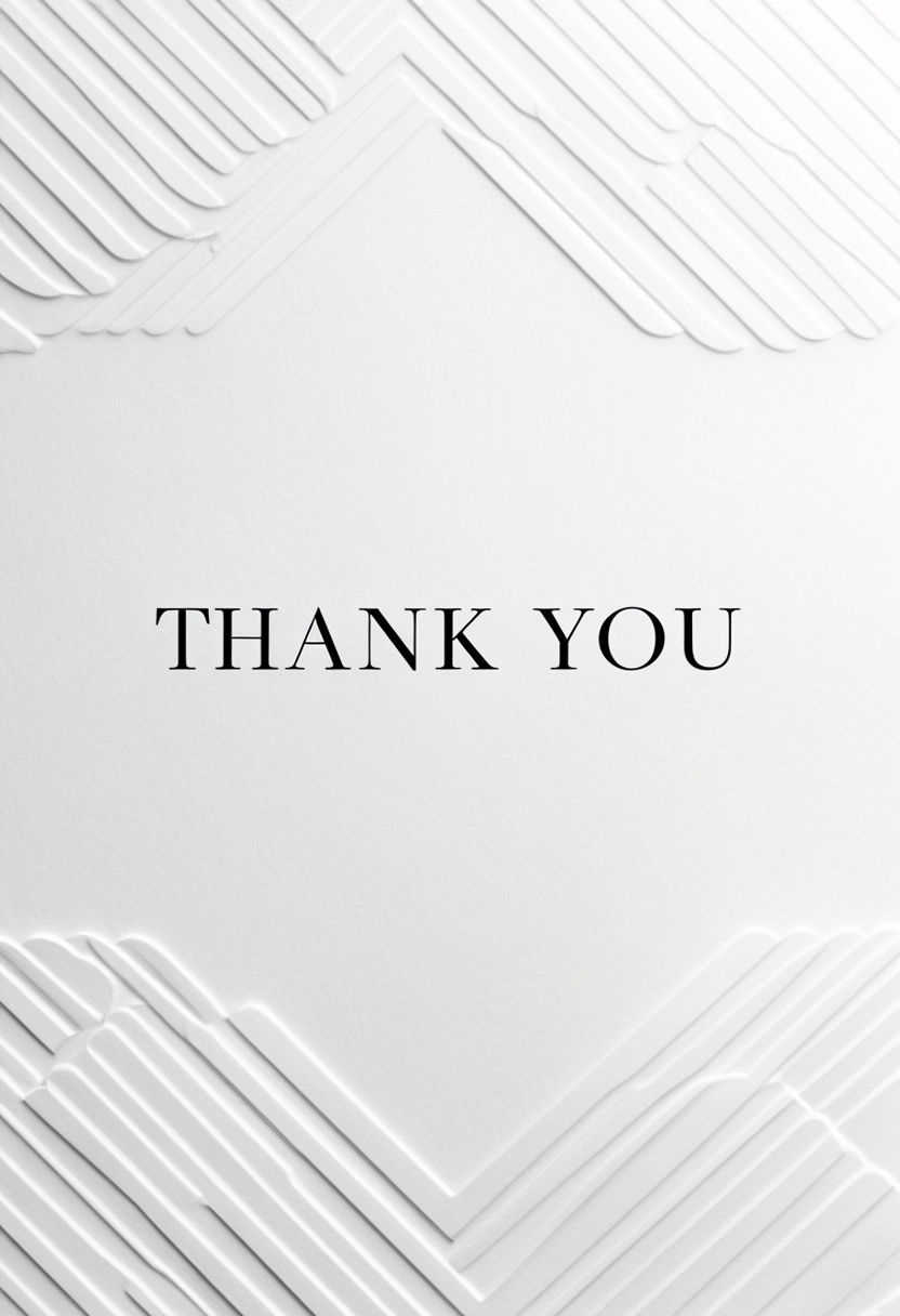 Elegant Minimalist Thank You Card Design with Embossed Patterns