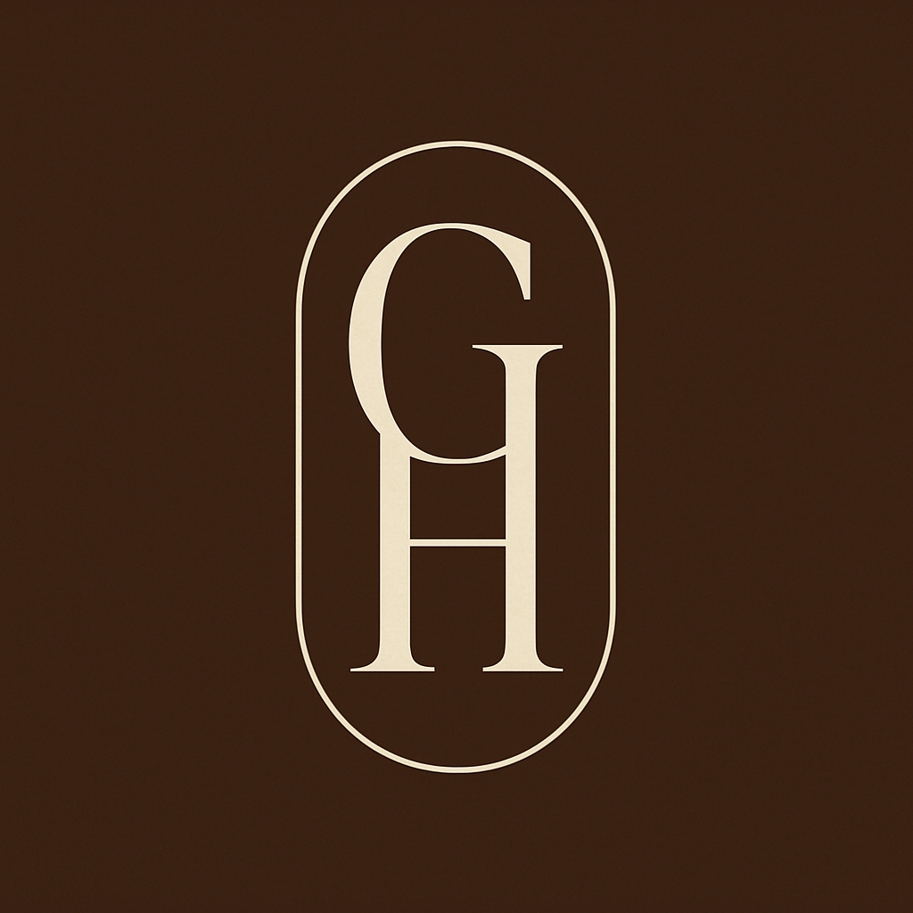Elegant Minimalist GH Logo Design with Vintage Flair