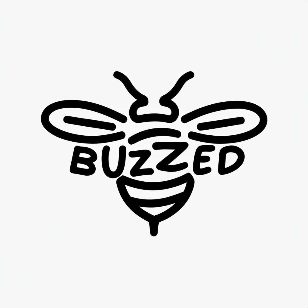 Playful Minimalist Buzzed Bee Icon Logo