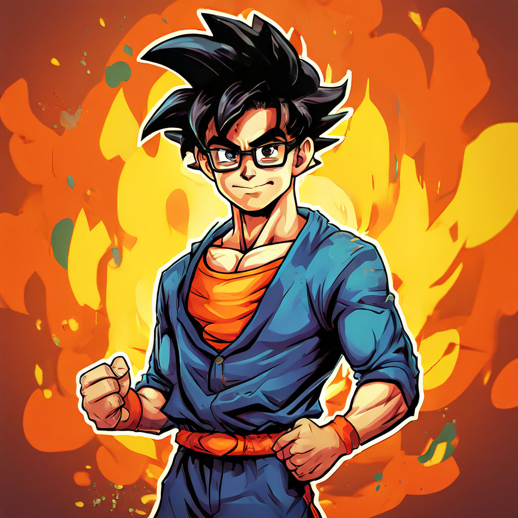 Caricature of Goku reimagined as a young by Farid Aldana - Playground