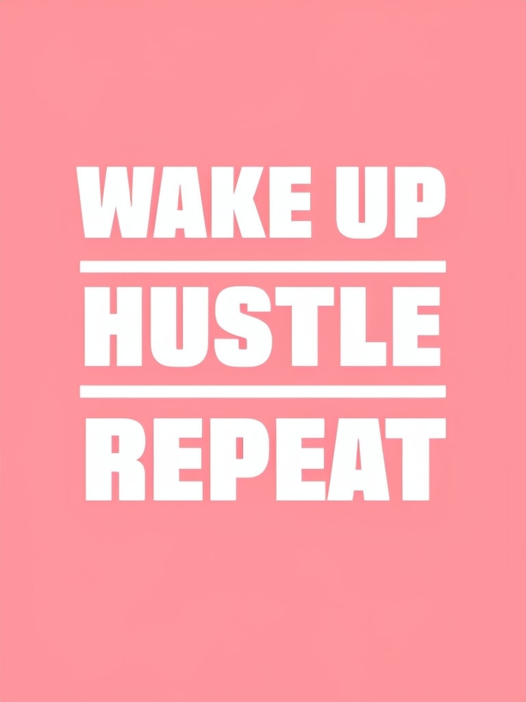 Vibrant Wake Up Hustle Repeat Motivational Poster Social Media Post