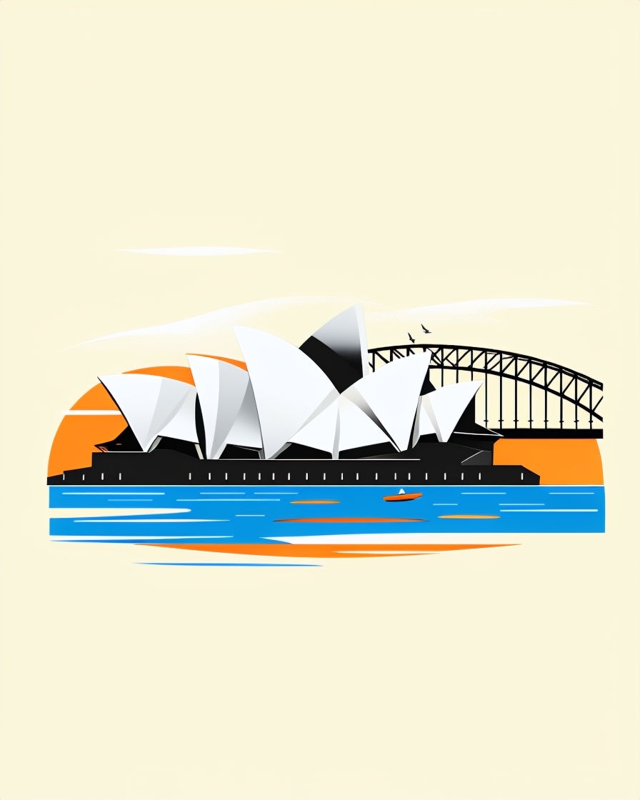 Bold Sydney Opera House Graphic Illustration T-Shirt