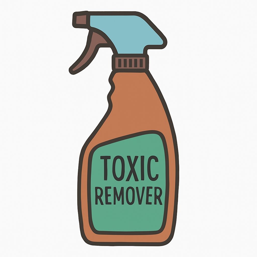 Cartoon Toxic Remover Spray Bottle Illustration Sticker