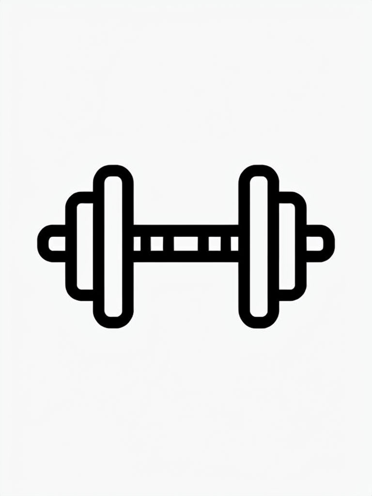 Minimalist Black Line Dumbbell Icon for Coloring Book Pages