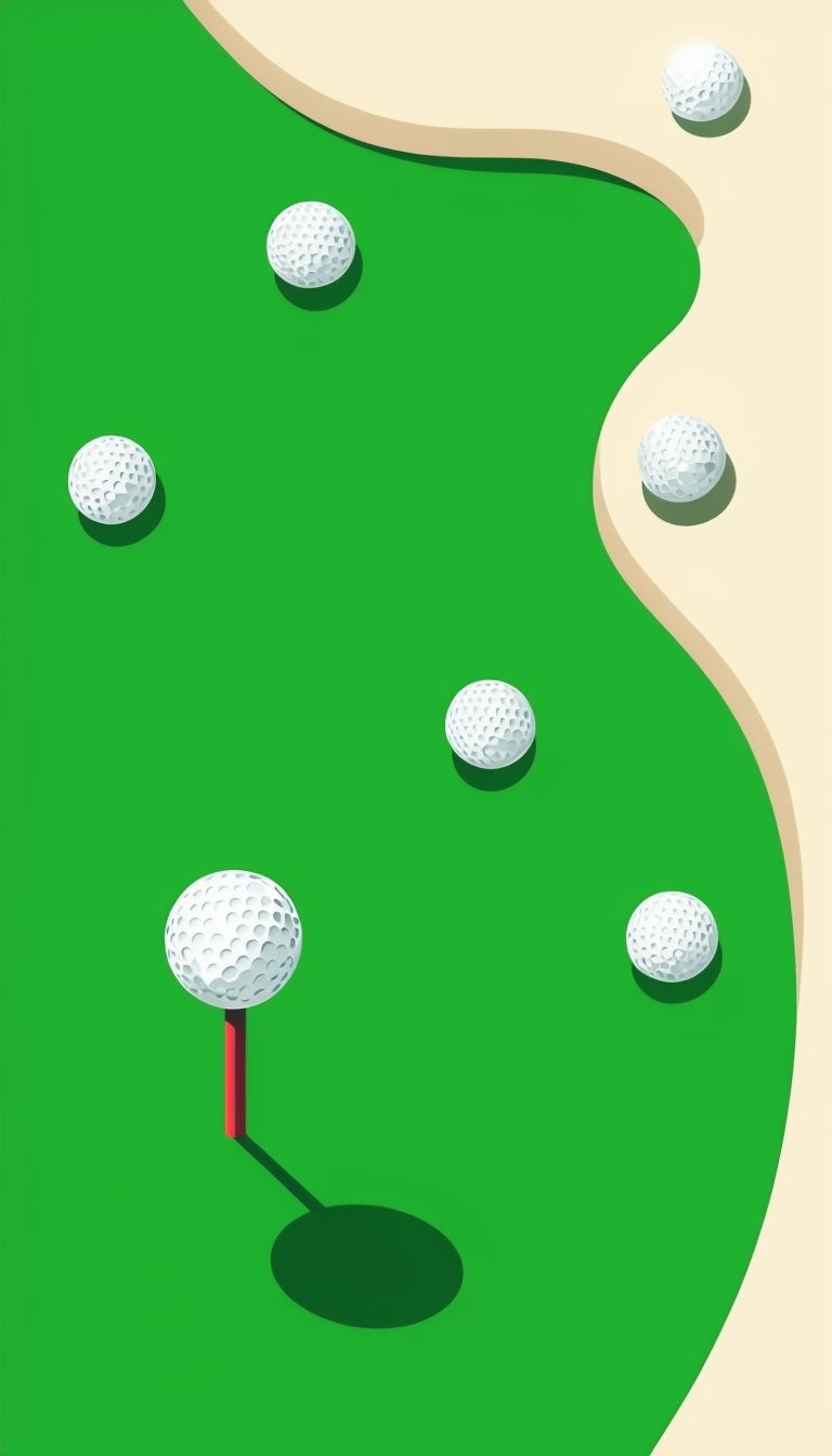 Minimalist Golf Course Illustration with White Golf Balls Phone Case Cover