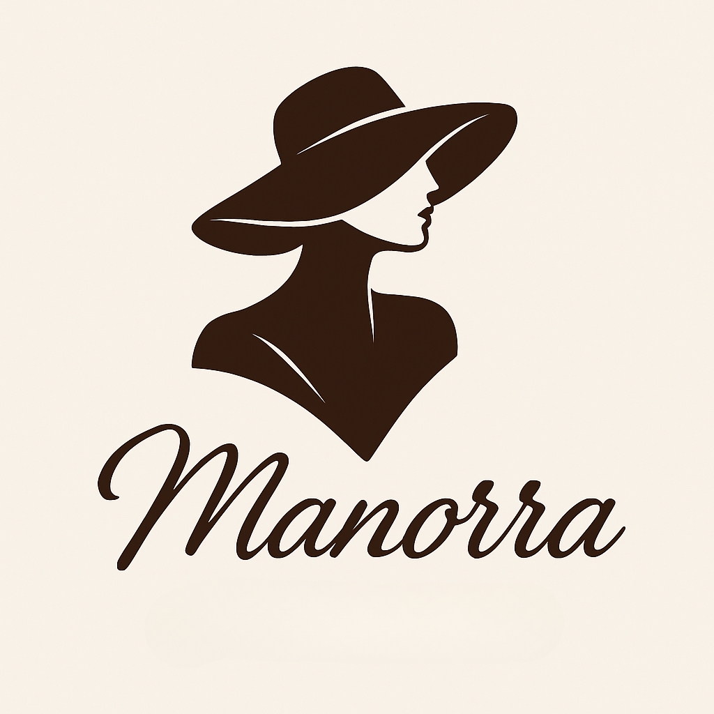 Elegant Minimalist Woman Silhouette Logo Design for Manorra
