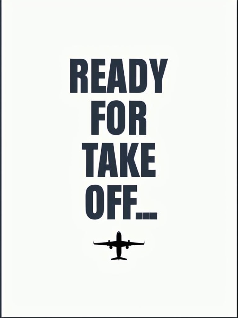 Minimalist Ready For Take Off Graphic Design for Travel Social Media Post