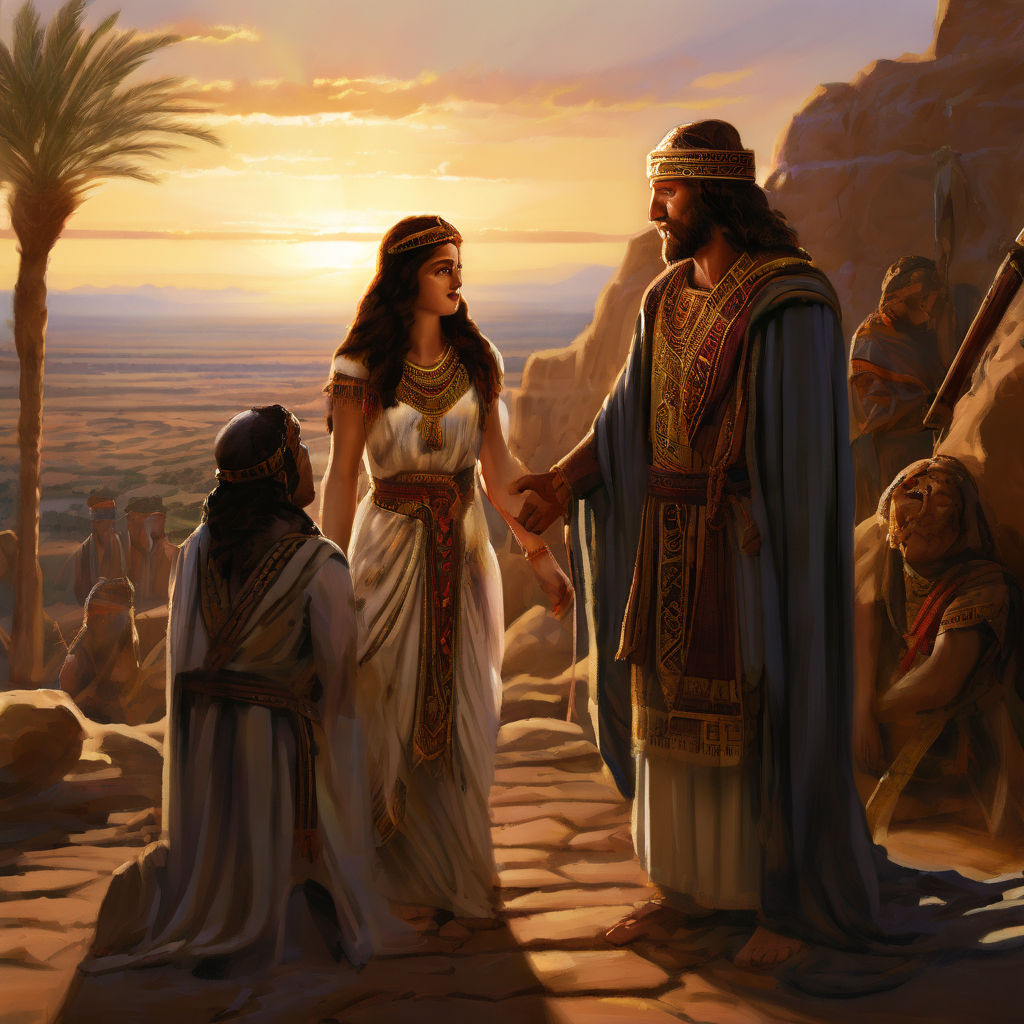 Scene Of Abimelech Of Egypt Returning Sarah To Abraham. 8k By Adriano ...