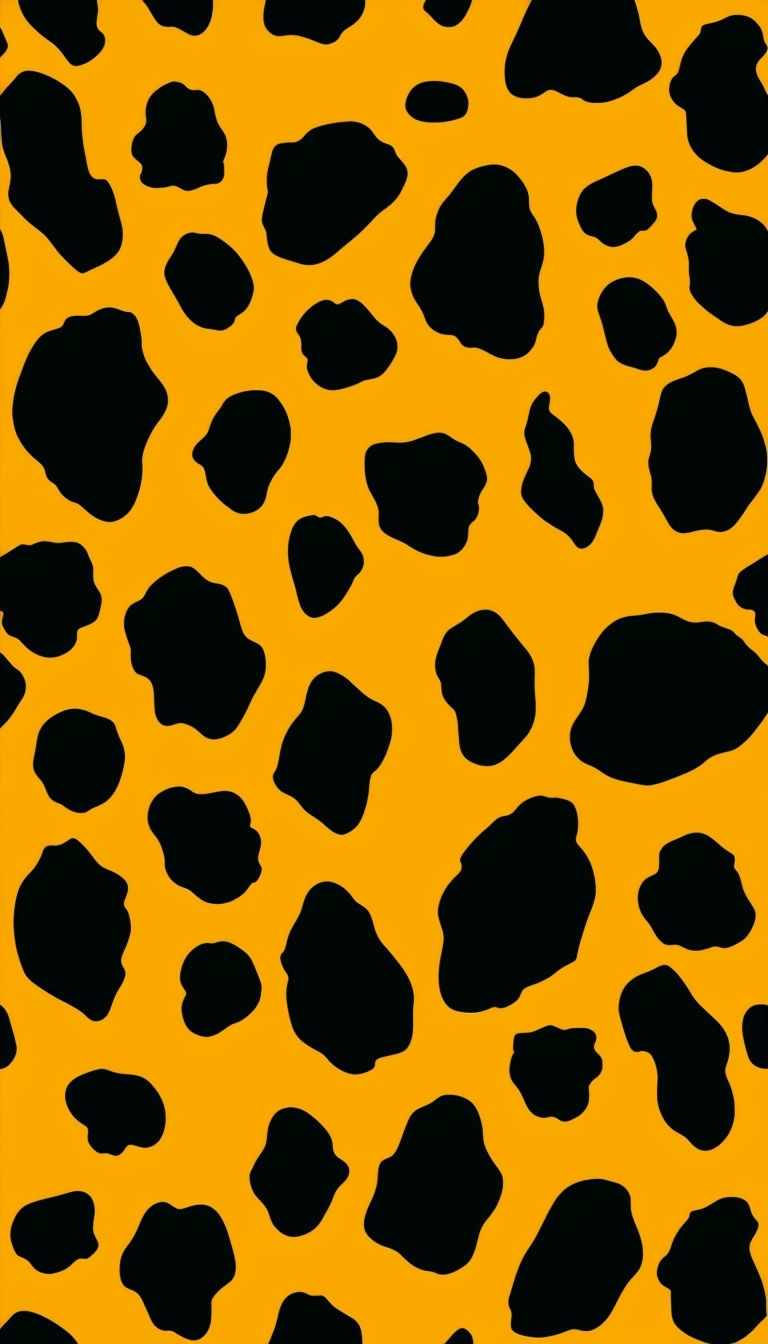 Vibrant Black Animal Print Pattern on Golden Yellow Phone Case Cover