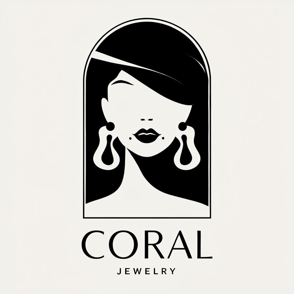 Elegant Minimalist Coral Jewelry Logo Design