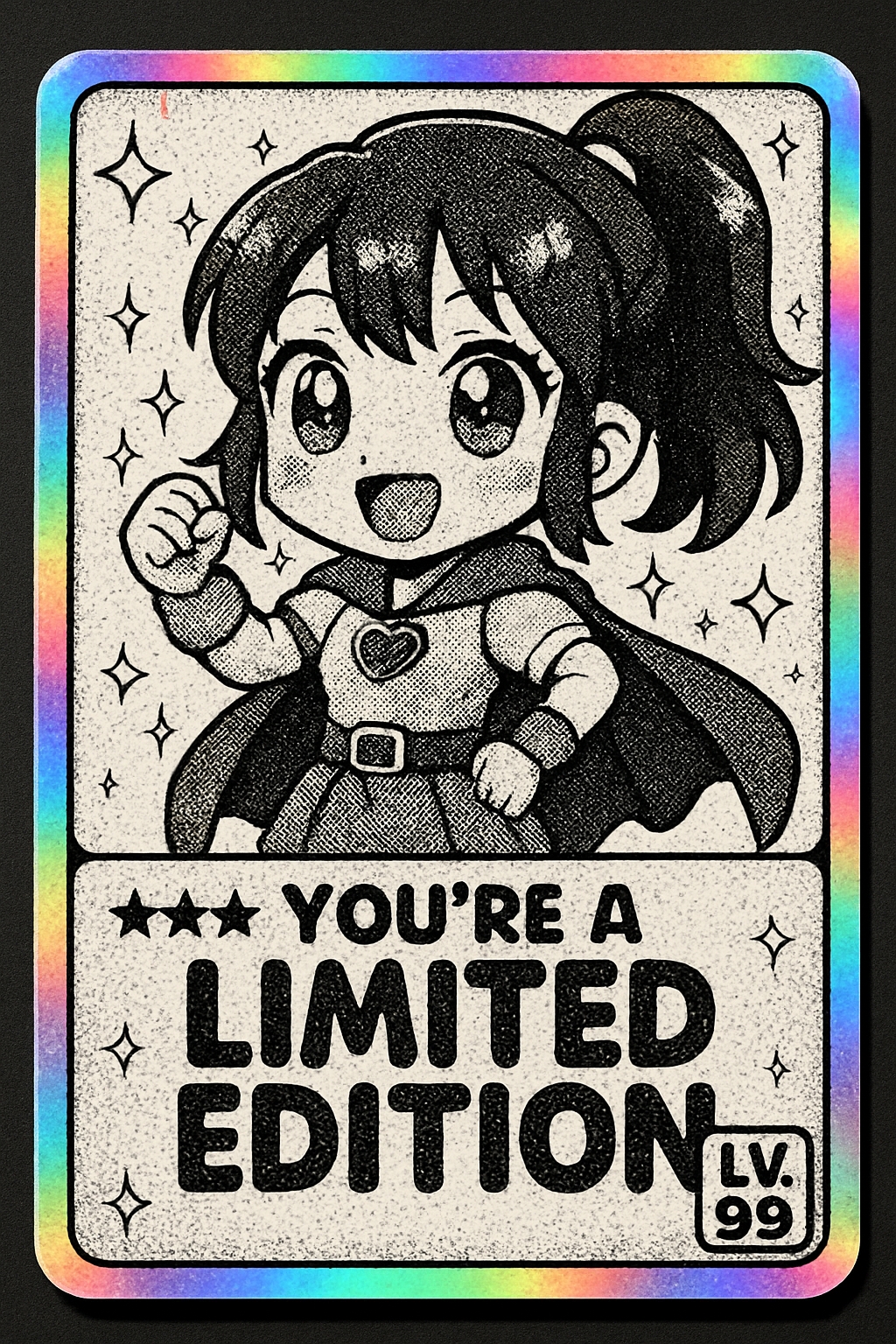 Retro Chibi Superhero Character Comic Book Card Design Cards & Invites