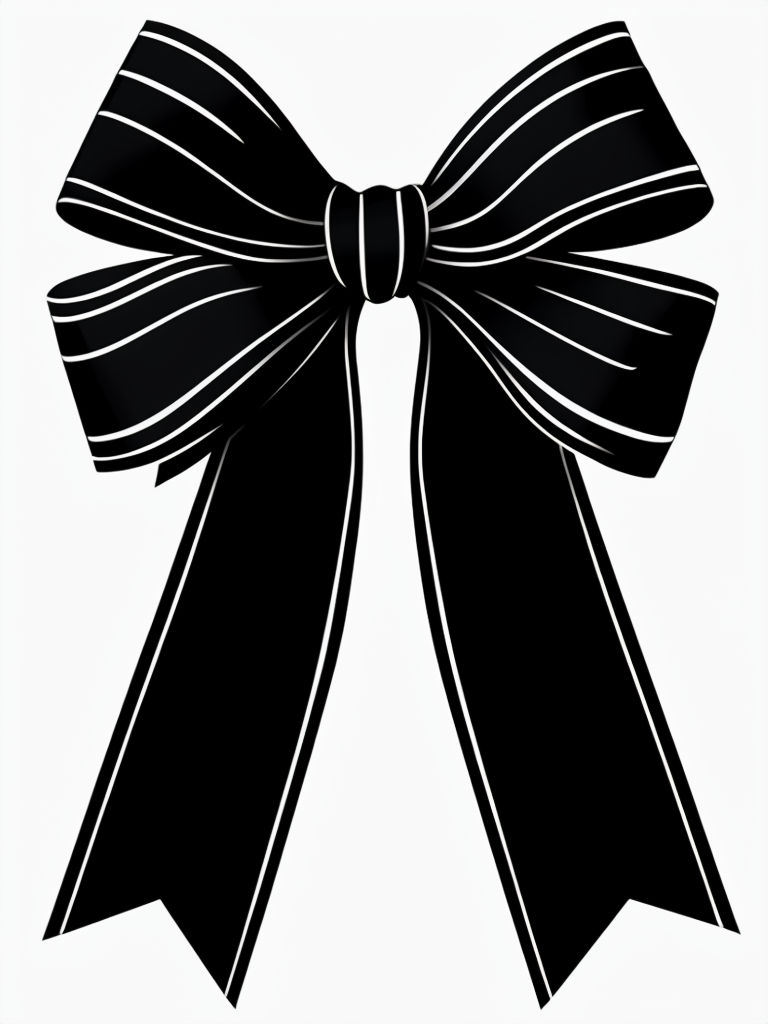 Elegant Black Ribbon Bow Minimalist Design T-shirt