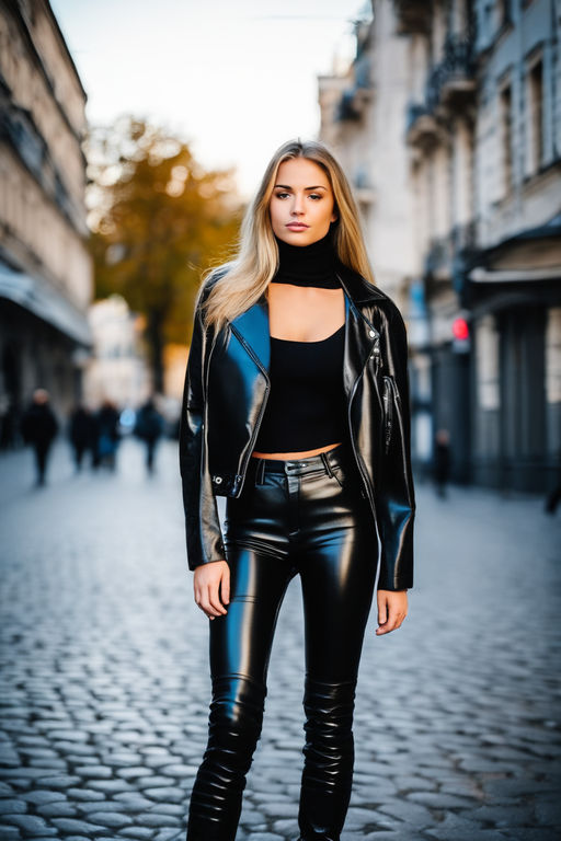crop top and leather leggings
