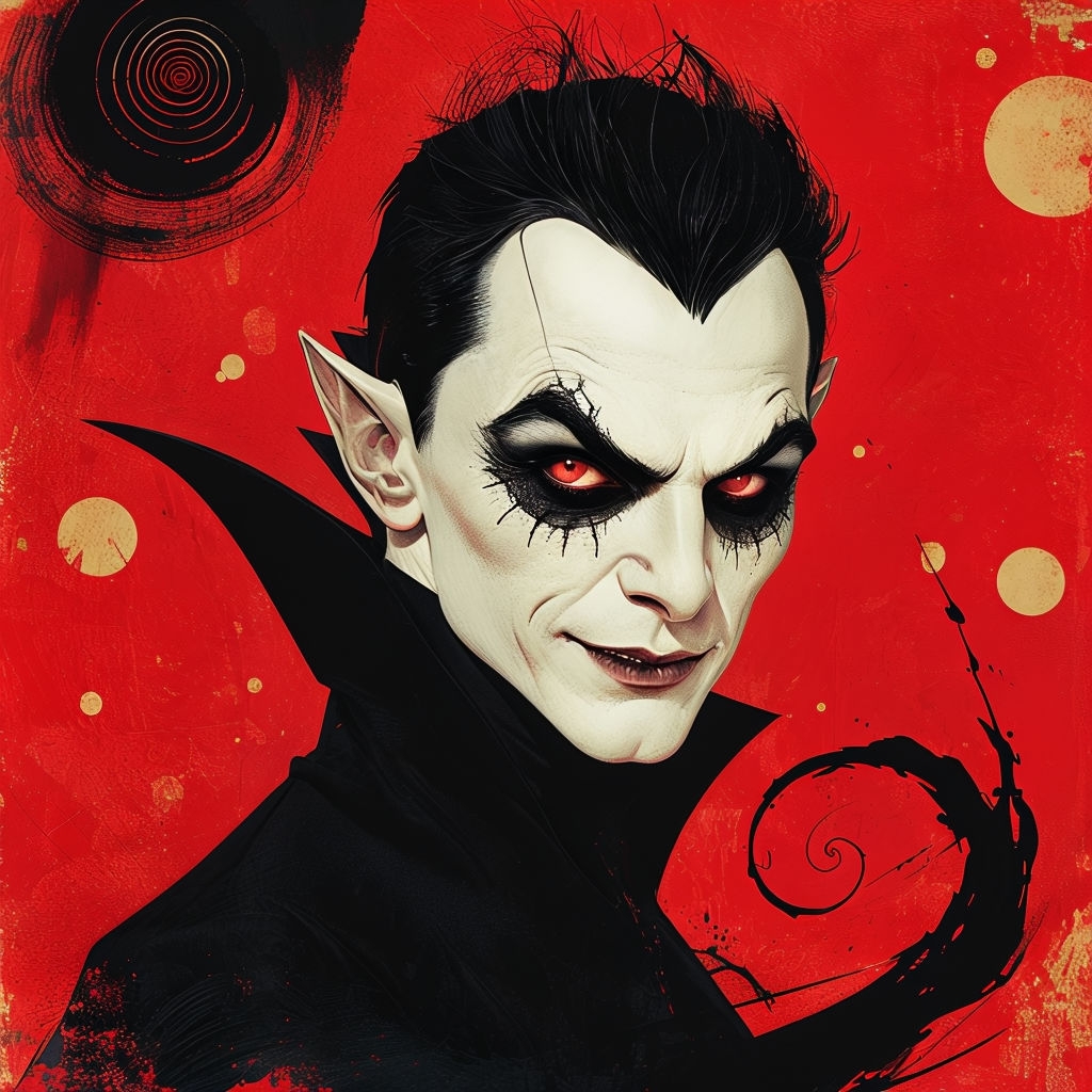 Gothic Menacing Vampire Character Illustration Art - Playground