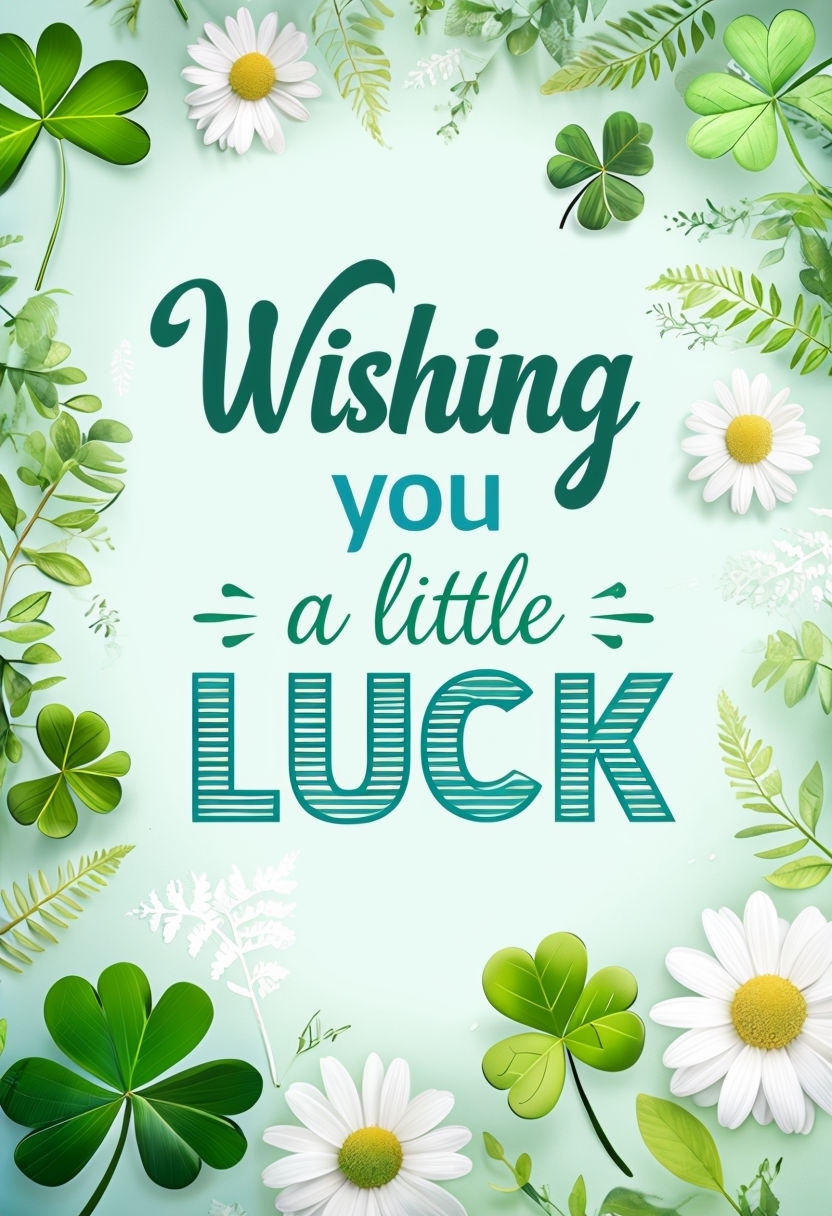 Cheerful Wishing You a Little Luck Greeting Card Design for Cards & Invites