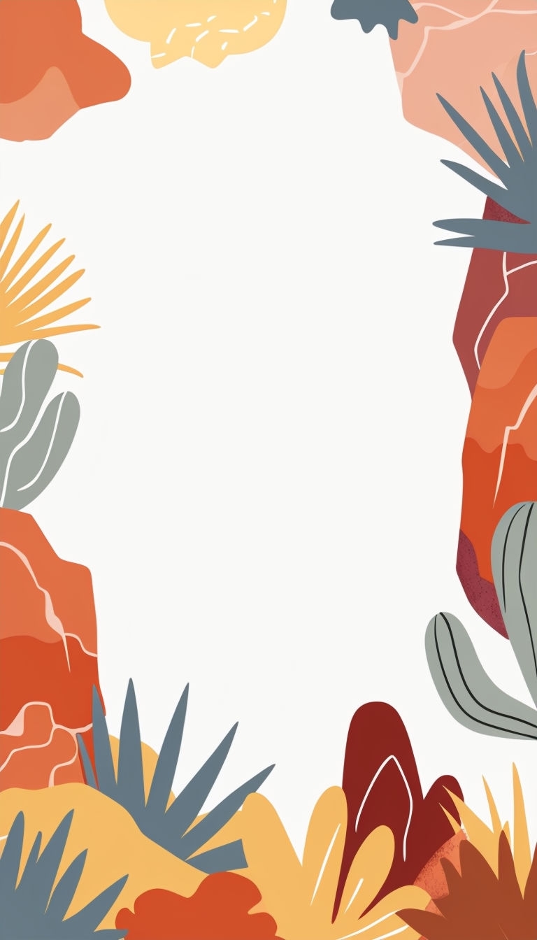 Vibrant Abstract Desert Flora Social Media Post Template