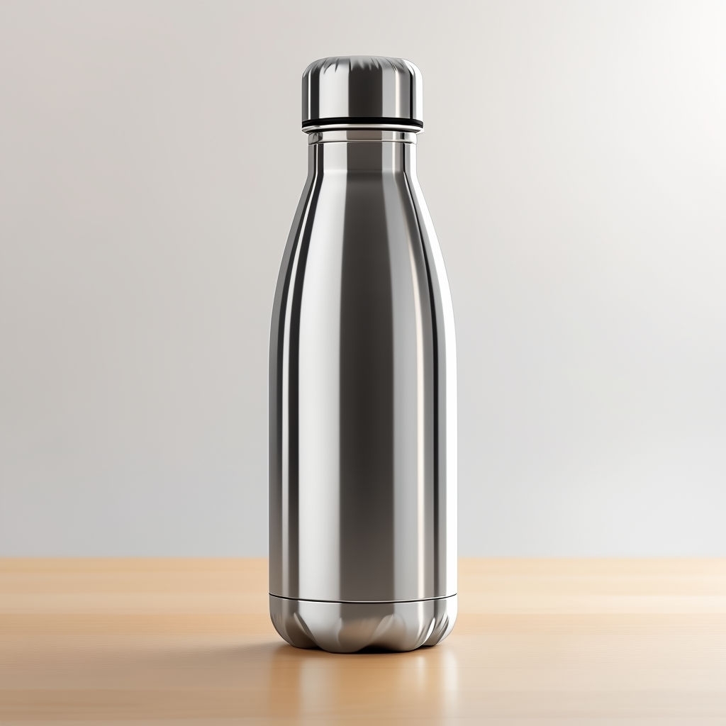 Sleek Stainless Steel Water Bottle Modern Mockup Design