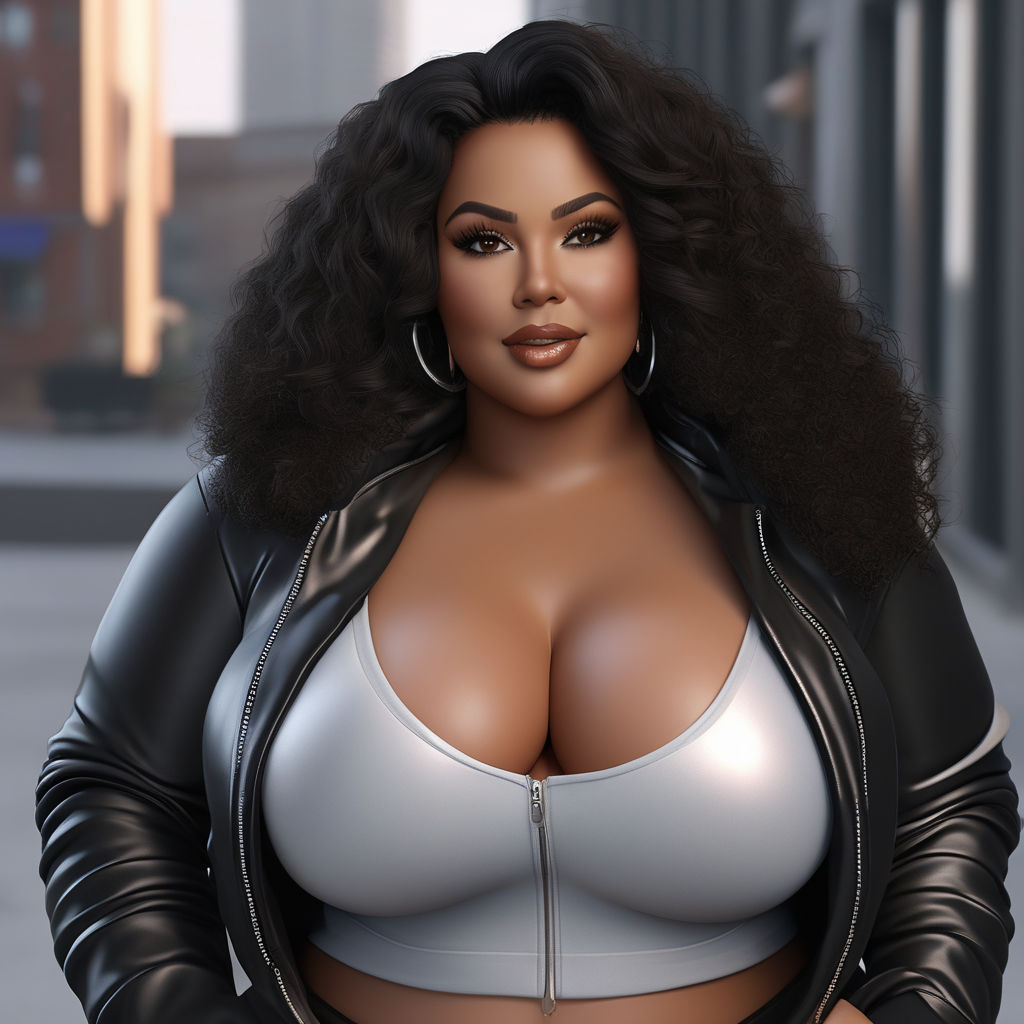 realistic 3D full figured women black woman