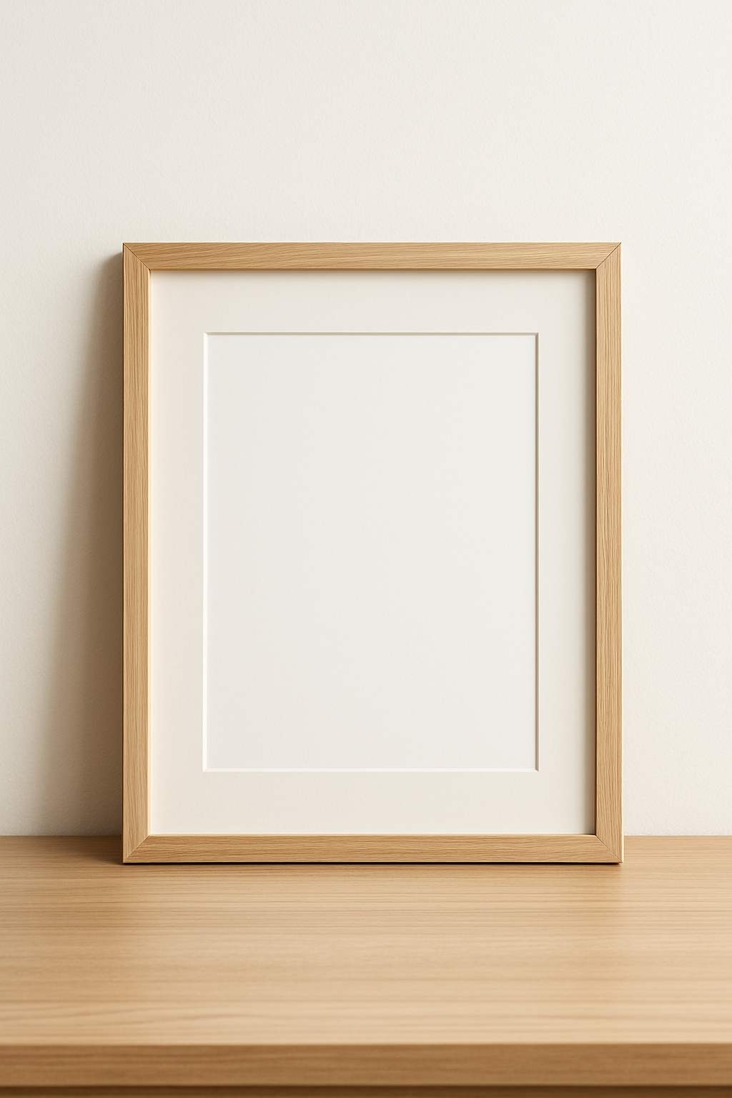 Minimalist Wooden Frame Photograph for Elegant Decor Mockup