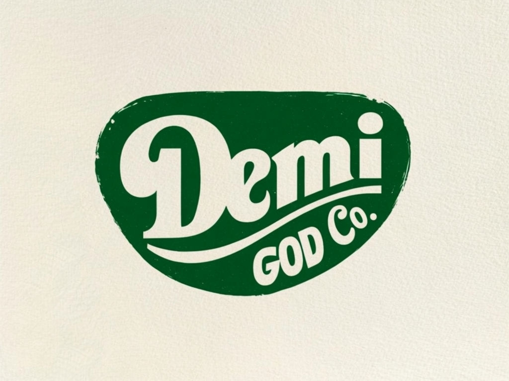 Minimalist Forest Green Demi Logo Design with Text for Logo