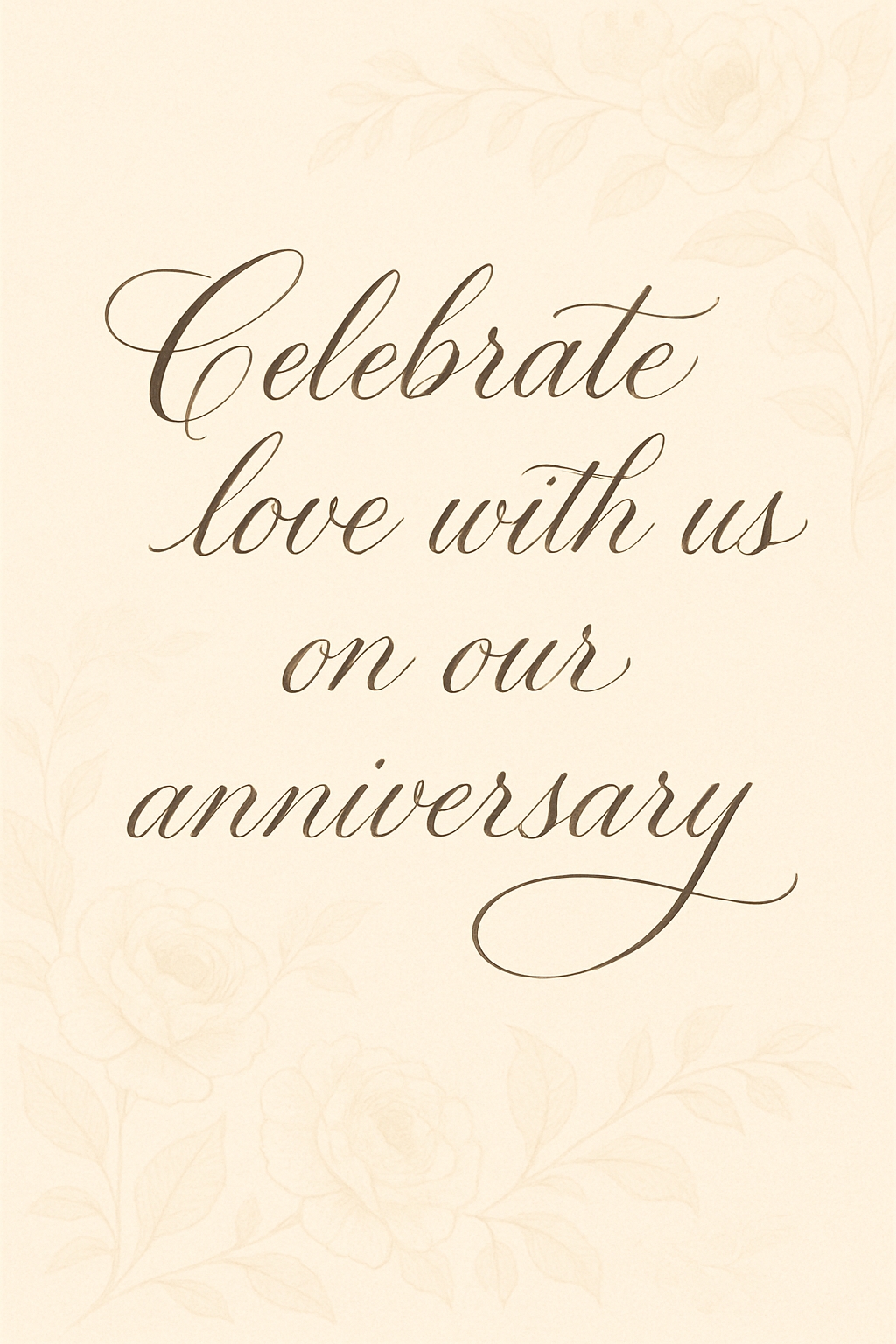 Elegant Anniversary Celebration Card with Floral Details