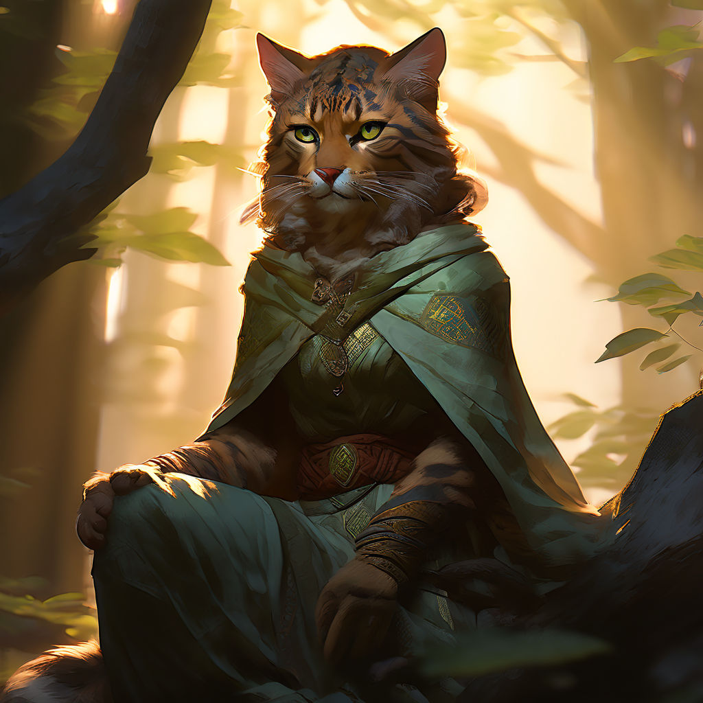 Tabaxi female druid by Kamon Fortin (FrenchToast15) - Playground