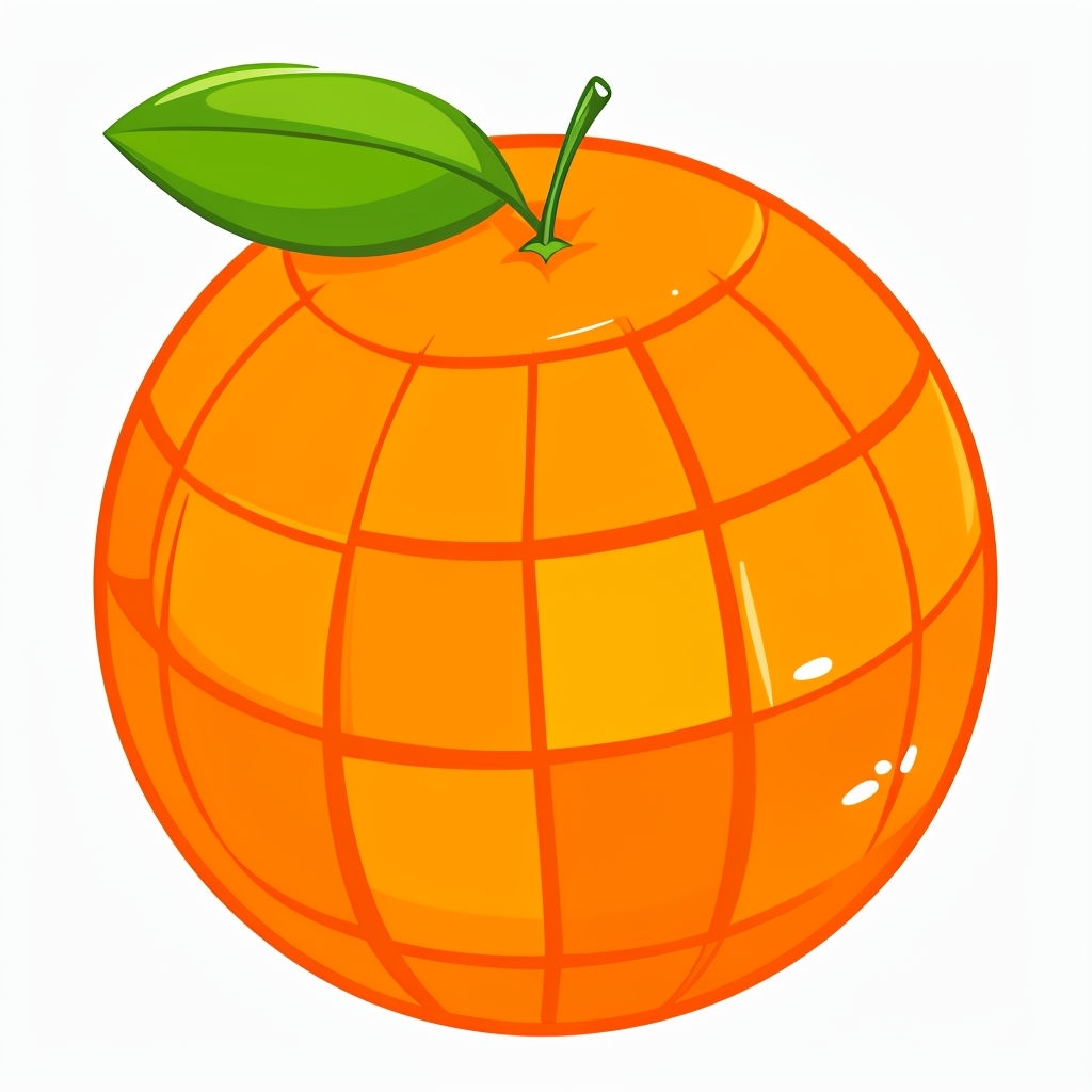 Vibrant Cartoon Orange Fruit Illustration Sticker