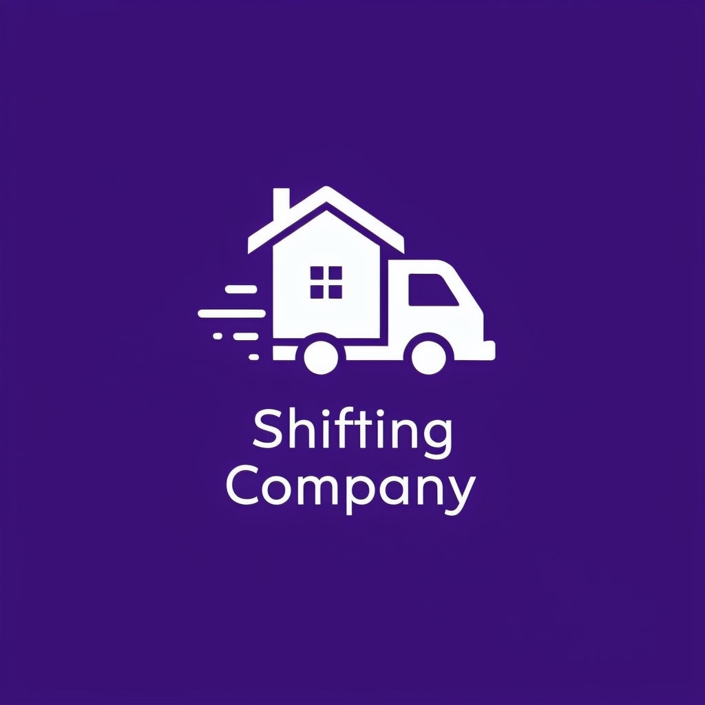 Minimalist Shifting Company Logo with House Truck Icon
