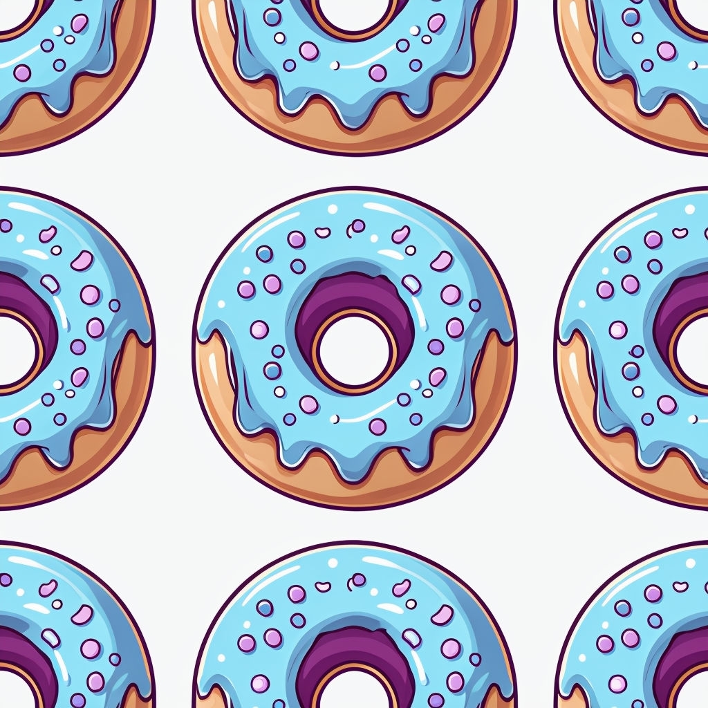 Playful Cartoon Donuts Seamless Pattern Design for Kids Seamless Pattern