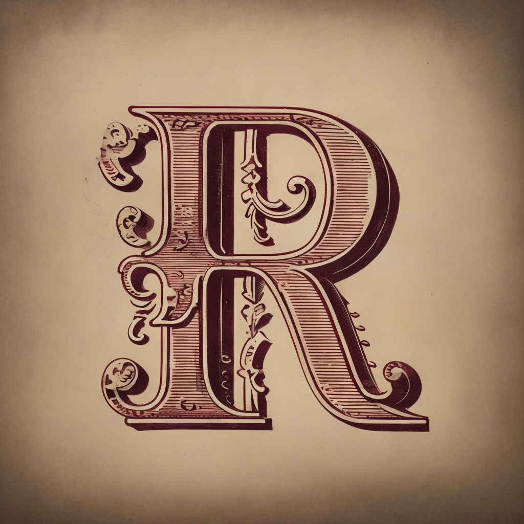 Elegant Vintage Burgundy Monogram 'R' Design for Cards & Invites