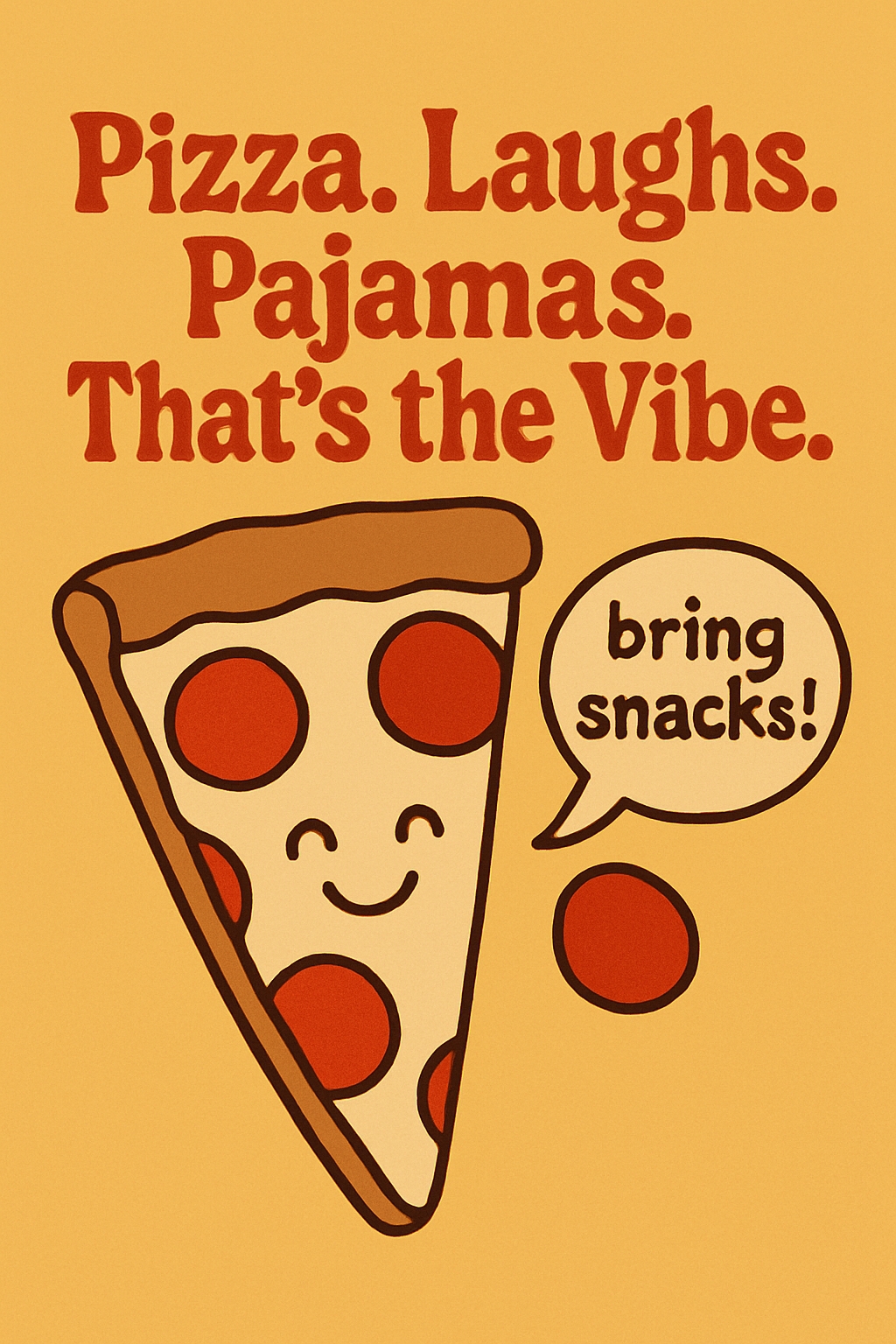 Playful Pizza Laughs Pajamas Vibe Cartoon Invitation Card