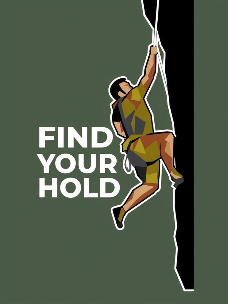 Strong Rock Climber "Find Your Hold" Graphic T-Shirt
