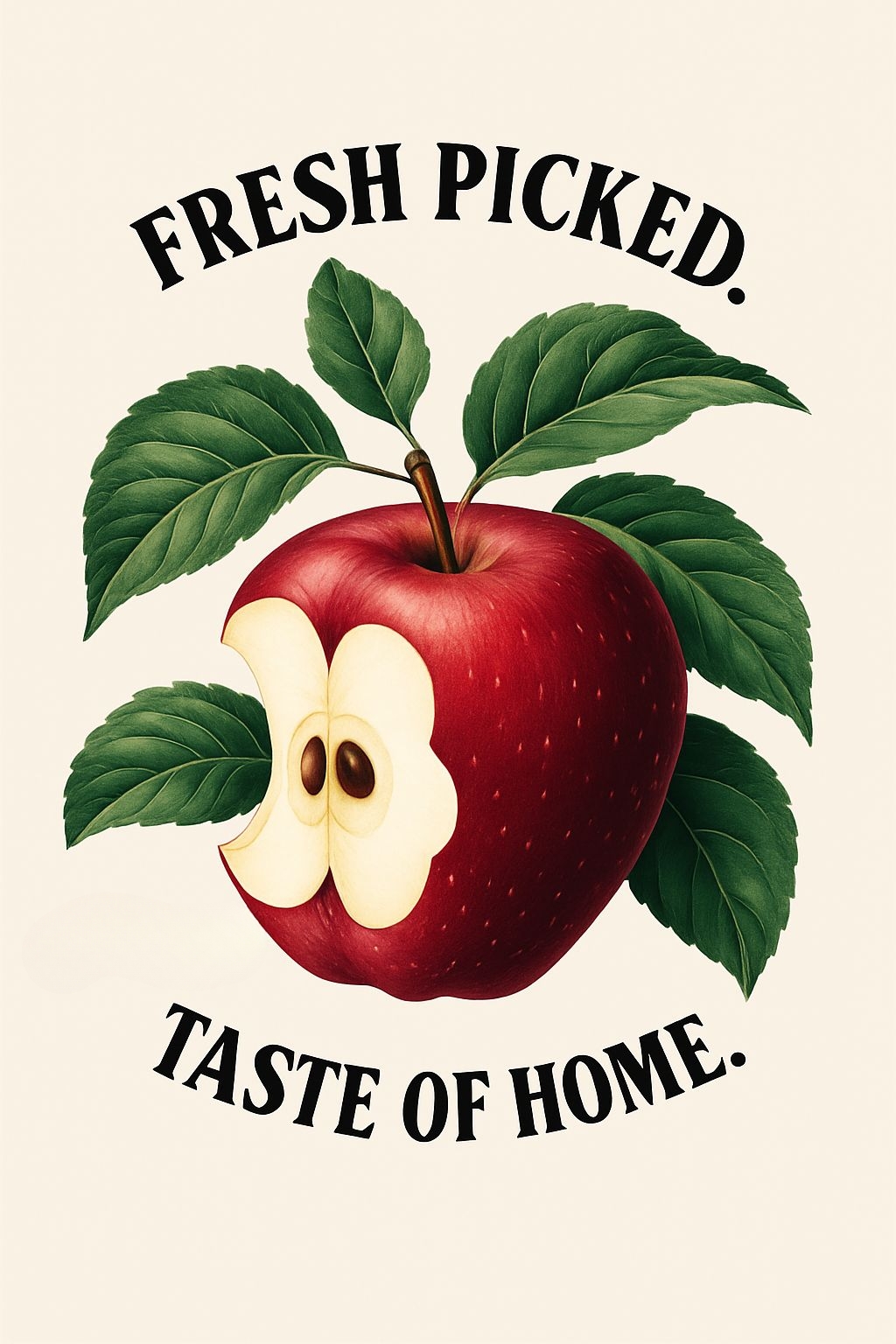 Vintage Fresh Picked Red Apple Graphic T-Shirt