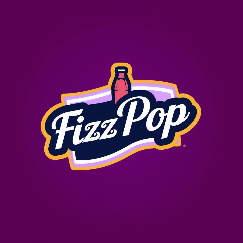 Retro FizzPop Soda Logo Design on Purple Background