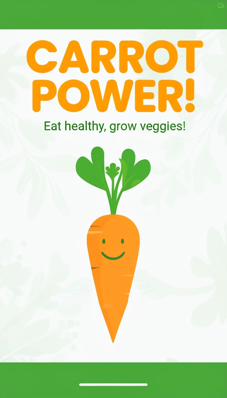 Smiling Carrot Power Healthy Eating Poster