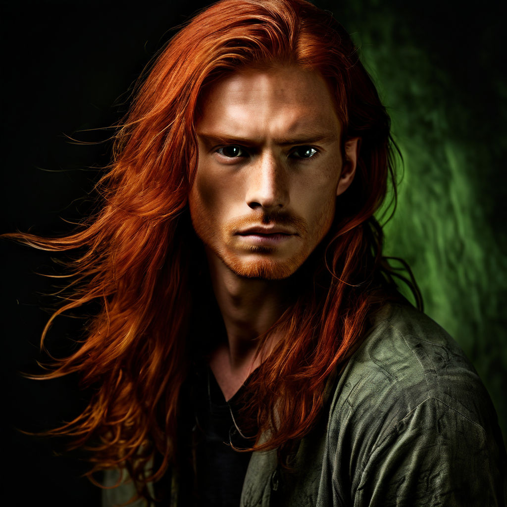 long red hair young man