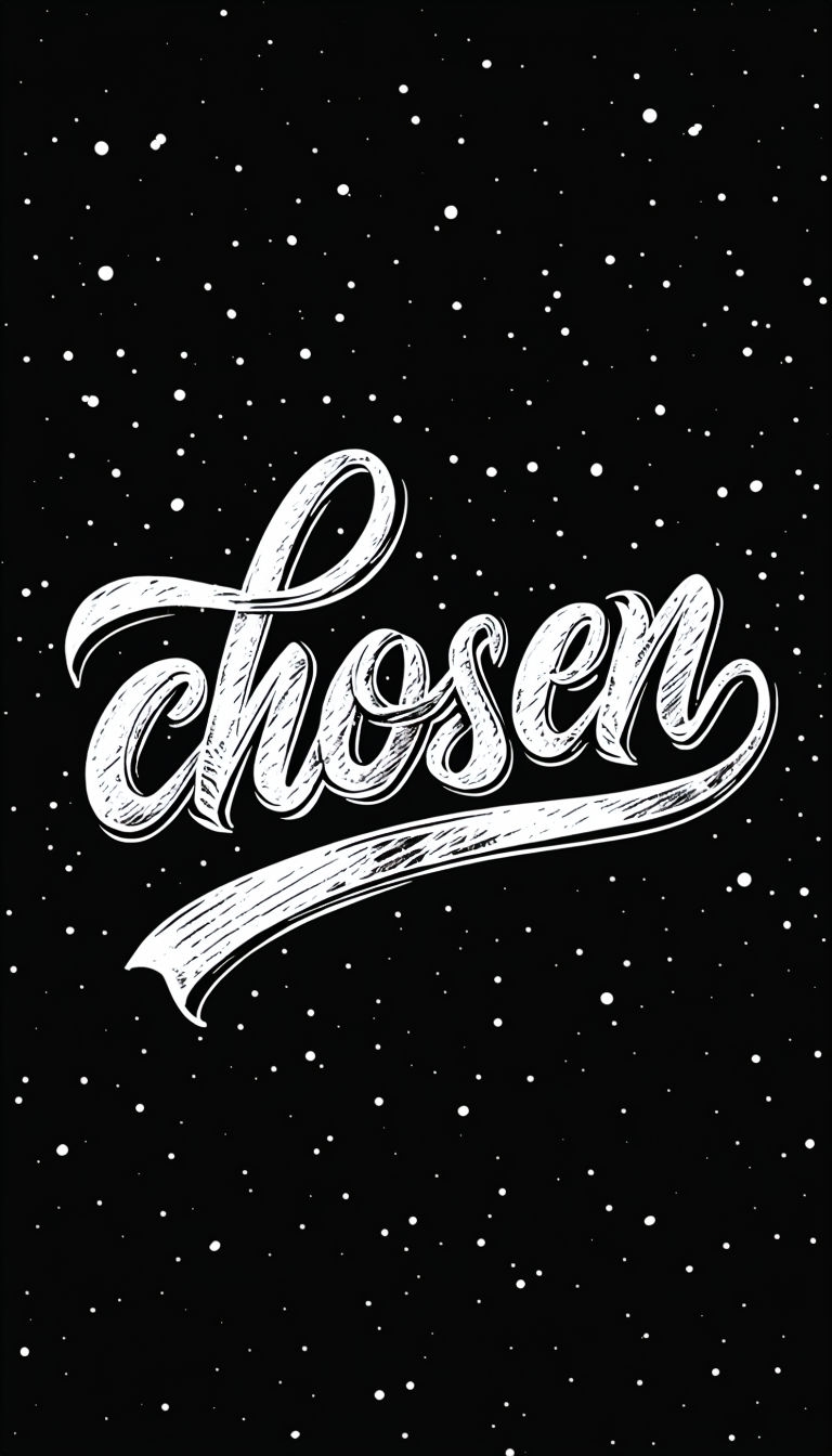 Cursive 'Chosen' Inspirational Typography on Starry Night Phone Case Cover