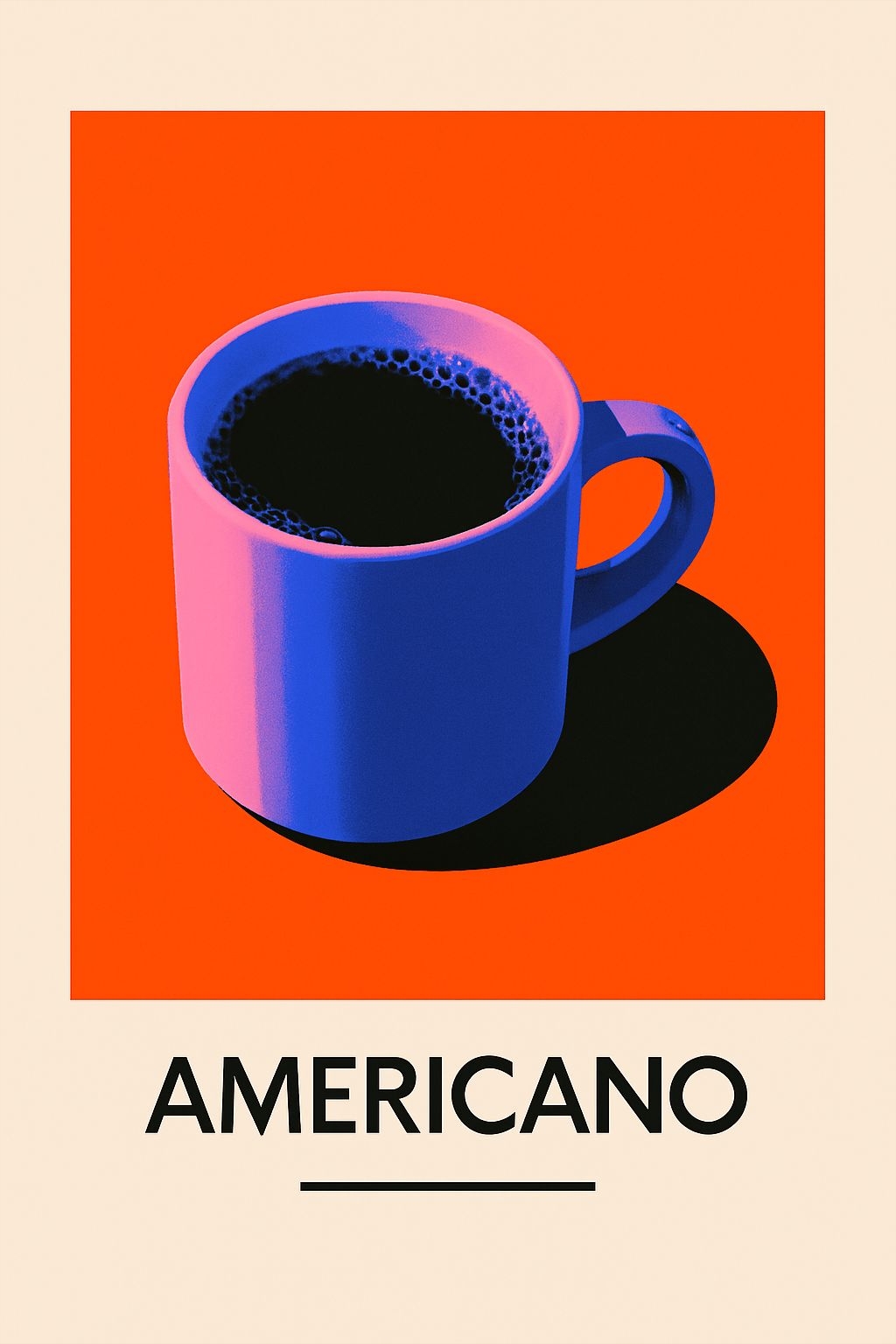 Vivid Modern Americano Coffee Mug Artwork Poster