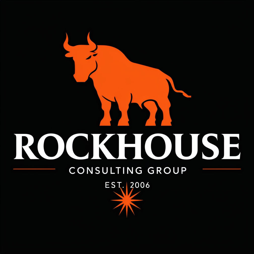 Bold Orange Bull Rockhouse Consulting Logo