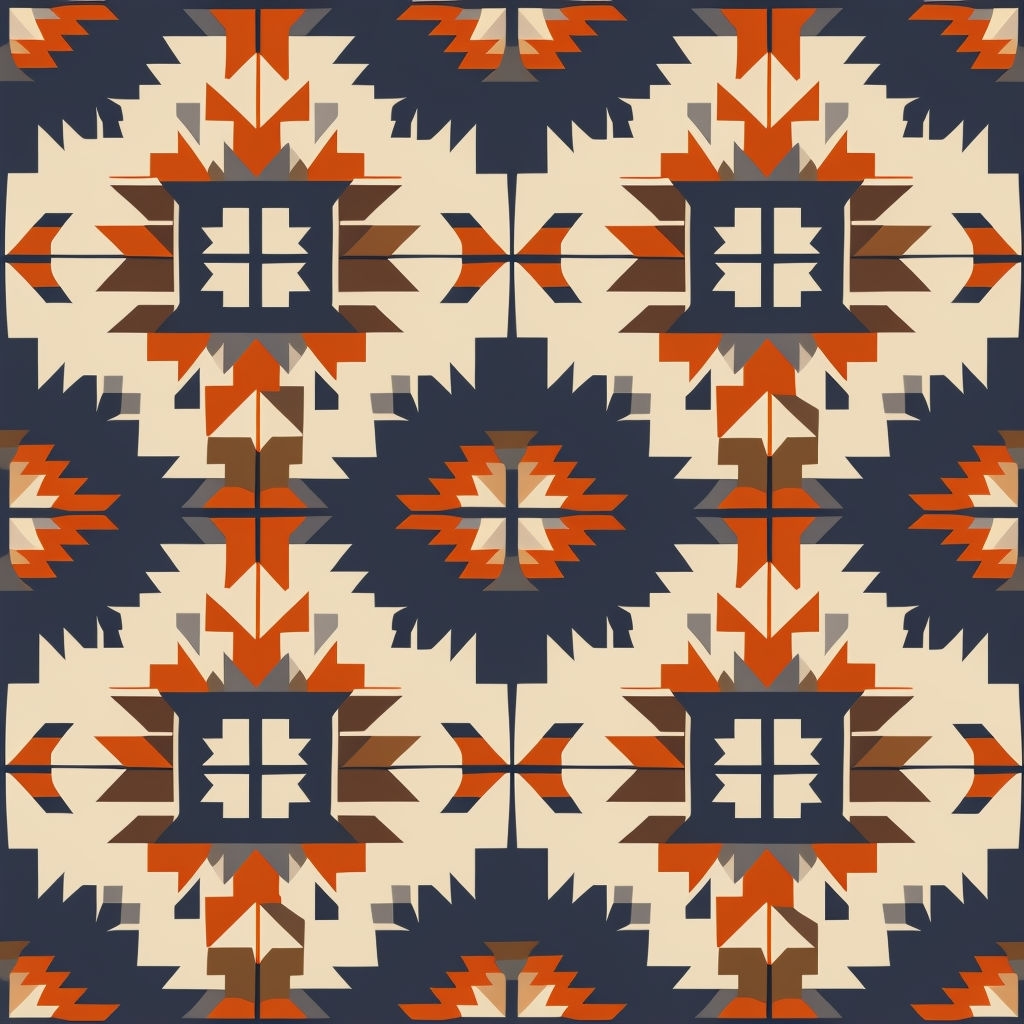 Southwestern Tribal Geometric Pattern Design Seamless Pattern