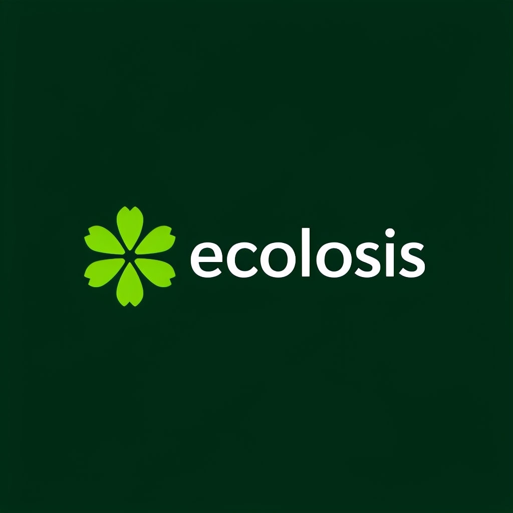 Minimalist Ecolosis Logo with Stylized Flower Design Logo