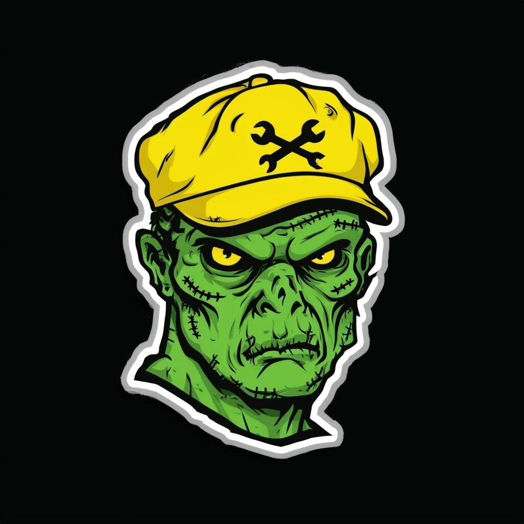 Zombie Newsboy Cap Sticker